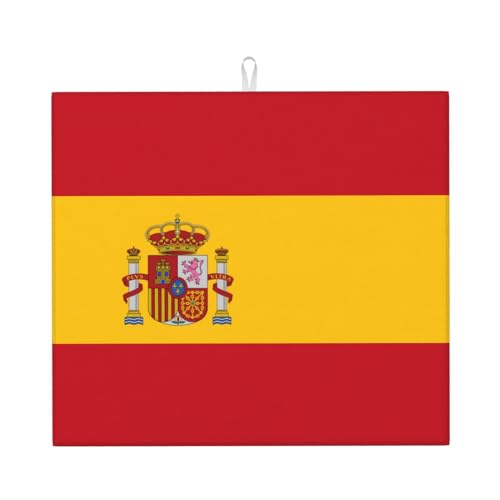 Abtropfmatte mit spanischer Flagge, wasserabsorbierend, schnell trocknend, rutschfest, geeignet für Geschirr, einfach zu lagern und zu reinigen. von yuangjhop