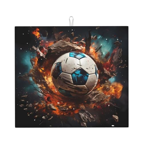 Firecracker Soccer Abtropfmatte für Küche Wasserabsorbierend, schnell trocknend, rutschfest, geeignet für Geschirr, einfach zu lagern und zu reinigen Firecracker Soccer Abtropfmatte für Küche Wasserabsorbierend, schnell trocknend, rutschfest, geeignet für Geschirr, einfach zu lagern und zu reinigen von yuangjhop