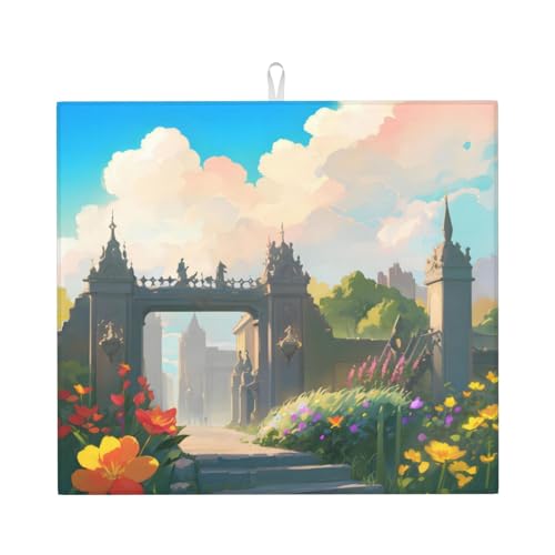 Outside The Castle Gate Trockenmatte für Küche Wasserabsorbierend, schnell trocknend, rutschfest, geeignet für Geschirr, einfach zu lagern und zu reinigen. Outside The Castle Gate Trockenmatte für Küche Wasserabsorbierend, schnell trocknend, rutschfest, geeignet für Geschirr, einfach zu lagern und zu reinigen. von yuangjhop