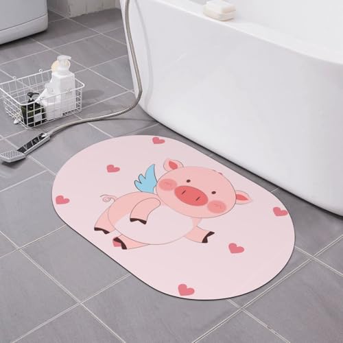 yuangjhop Cartoon Flying Pig Diatom Schlamm Bodenmatte Badezimmer rutschfeste saugfähige Matte schnell trocknend desodorierende Badezimmer-Fußmatte super dicke weiche Matte yuangjhop Cartoon Flying Pig Diatom Schlamm Bodenmatte Badezimmer rutschfeste saugfähige Matte schnell trocknend desodorierende Badezimmer-Fußmatte super dicke weiche Matte von yuangjhop