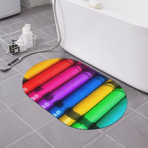 yuangjhop Farbige Buntstifte, Kieselalgen-Bodenmatte, Badezimmer, rutschfest, saugfähig, schnell trocknend, desodorierend, Badezimmer-Fußmatte, super dick, weich von yuangjhop