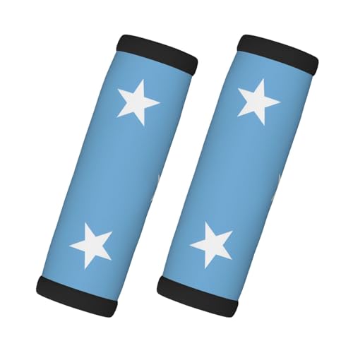 yuangjhop Flagge von Mikronesien Gepäckgriff Abdeckung Gepäckkennung Weich Geeignet für Koffer Trolley Griff Abdeckung 2 Stück Gepäckanhänger Reisezubehör Geschenk Logo von yuangjhop