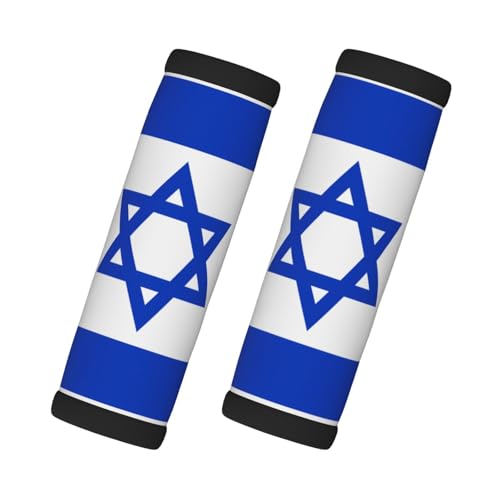 yuangjhop Israelische Flagge Gepäckgriff Abdeckung Gepäckkennung Weich Geeignet für Koffer Trolley Griff Abdeckung 2 Stück Gepäckanhänger Reisezubehör Geschenk Logo von yuangjhop