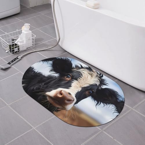 yuangjhop Niedliche Kuh-Diatomeen-Bodenmatte, Badezimmer, rutschfest, saugfähig, schnell trocknend, desodorierend, Badezimmer-Fußmatte, super dick, weich yuangjhop Niedliche Kuh-Diatomeen-Bodenmatte, Badezimmer, rutschfest, saugfähig, schnell trocknend, desodorierend, Badezimmer-Fußmatte, super dick, weich von yuangjhop