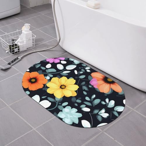 yuangjhop Schöne bunte Blumen Kieselalgen Schlamm Bodenmatte Badezimmer rutschfeste saugfähige Matte schnell trocknend desodorierend Badezimmer Fußmatte super dick weich Matte yuangjhop Schöne bunte Blumen Kieselalgen Schlamm Bodenmatte Badezimmer rutschfeste saugfähige Matte schnell trocknend desodorierend Badezimmer Fußmatte super dick weich Matte von yuangjhop