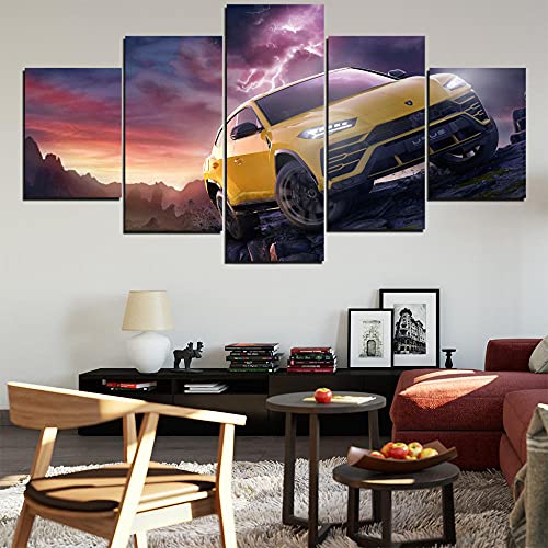 yuanjun Puzzle 5 TLG Kunstdruck Modern Wandbilder Design Tapete Eingerahmt Bilder Drucke Leinwand Wandkunst Wohnkultur Gem?Lde Poster Mehrteilig XXL Urus Car Decor Hd-Druck von yuanjun