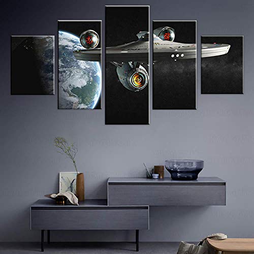 yuanjun Wanddekoration Design Wandbild 5 Teilig Premium Poster Stilvolles Set Mit Passenden Bilder Als Wohnzimmer Deko Bilderrahmen Leinwandbild Enterprise NCC 1701 Drucken von yuanjun