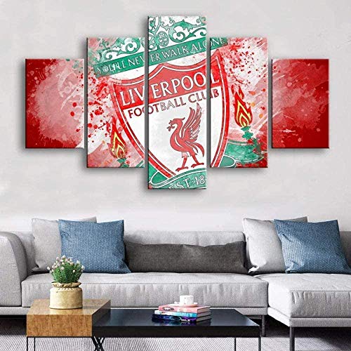 yuanjun Wanddekoration Design Wandbild 5 Teilig Premium Poster Stilvolles Set Mit Passenden Bilder Als Wohnzimmer Deko Leinwandbild Liverpool-Plakat von yuanjun