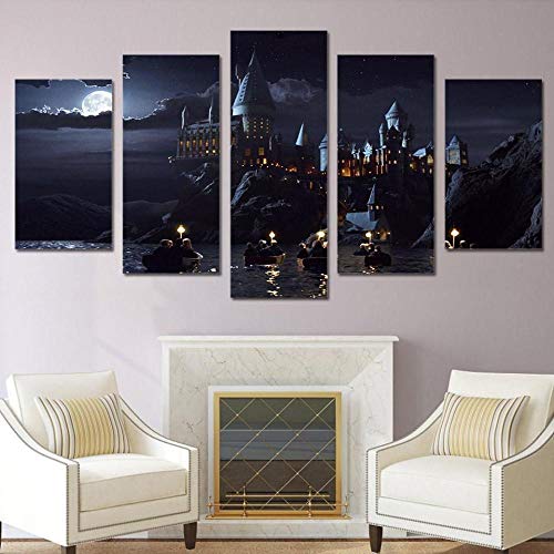 yuanjun Wanddekoration Design Wandbild 5 Teilig Premium Poster Stilvolles Set Mit Passenden Bilder Als Wohnzimmer Deko Leinwandbild Porter Hogwarts School - Film von yuanjun