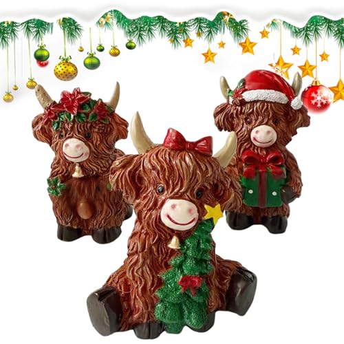yuchdzexu Kuh-Figuren – Weihnachtskuh-Dekorationen, kleine Harz-Statue für Weihnachten, Garten, Bauernhaus, Auto, Schlafzimmer, , Schreibtisch, Zuhause yuchdzexu Kuh-Figuren – Weihnachtskuh-Dekorationen, kleine Harz-Statue für Weihnachten, Garten, Bauernhaus, Auto, Schlafzimmer, , Schreibtisch, Zuhause von yuchdzexu