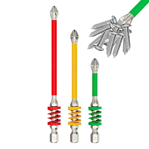 yuchdzexu Schraubendreher-Bits | Elektriker-Schraubendreher-Bit | Magnetischer Federbohraufsatz für Sanitär, Tischlerei, Elektriker, Mechaniker, Bau von yuchdzexu