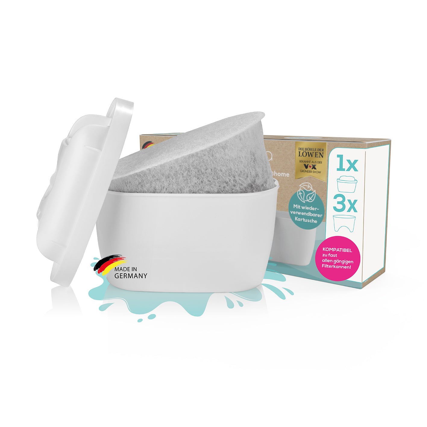 Wasserfilter Starter-Kit - Kartusche mit 3 Filtertaschen von yucona