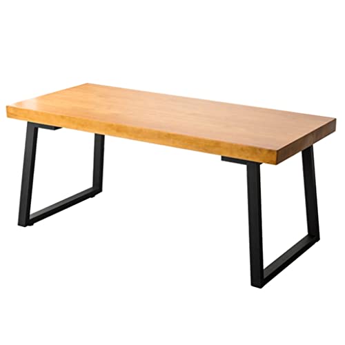 yudPinn Büroschreibtisch, modern, minimalistisch, aus Massivholz und Metall, Heimschreibtisch/Konferenztisch, reinigen (Farbe: A, 140 x 70 x 75 cm) von yudPinn