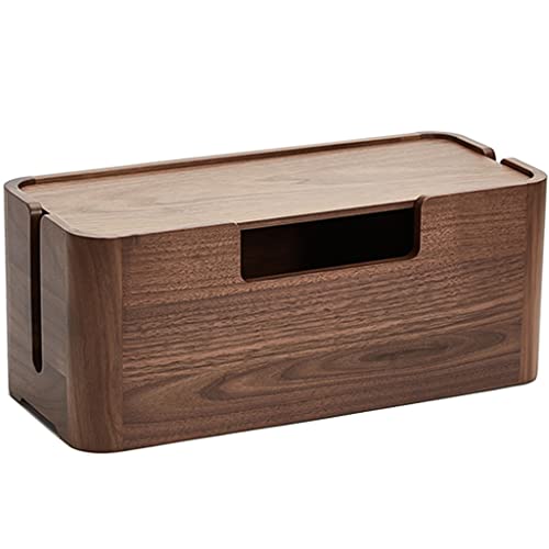 yudPinn Router-Aufbewahrungsbox, kabelloses WLAN-Aufbewahrungsregal, TV-Set-Top-Box-Aufbewahrungskoffer, dekorative Abschirmbox aus Holz (braun 32 x 14 x 13 cm) von yudPinn