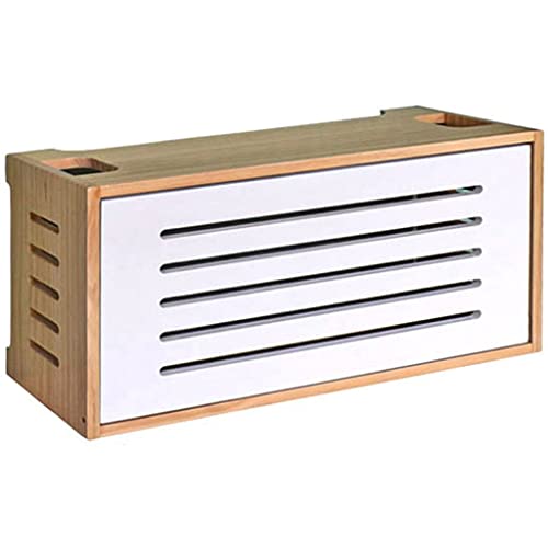 yudPinn Router-Regal, Aufbewahrungsbox für kabelloses WLAN, Set-Top-Box für den Haushalt im Schlafzimmer, Finishing-Rack für Netzkabelbuchse (B 49,5 x 19 x 25,5 cm) von yudPinn
