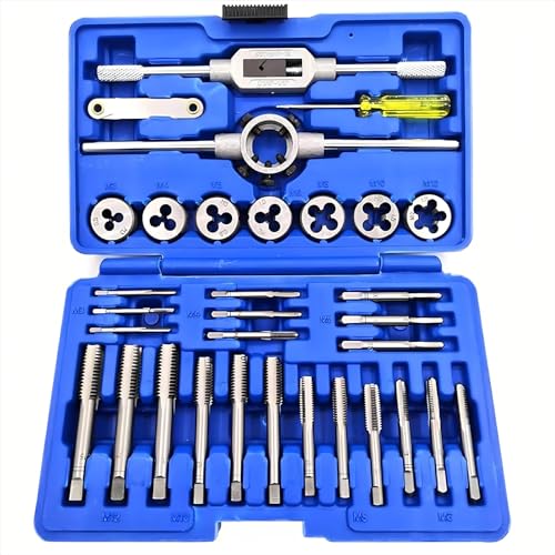 Yuentoen 32-teiliges Gewindeschneid-Set,Gewindeschneider Satz - Gewindebohrer und Schneideisen für DIY Heimwerker ein kompletter Gewindeschneidesatz M3 bis M12 für Innen und Außengewinde Yuentoen 32-teiliges Gewindeschneid-Set,Gewindeschneider Satz - Gewindebohrer und Schneideisen für DIY Heimwerker ein kompletter Gewindeschneidesatz M3 bis M12 für Innen und Außengewinde von yuentoen