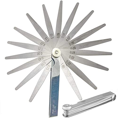 Yuentoen Fühlerlehre17 Klingen,Klinge Fühlerlehre,Edelstahl Fühlerlehre Set, Messgeräte 0.02-1.00mm Gap Breite Messwerkzeug, für Ventilstoessel, Zuendkerze Luecken, Kolbenringen, Bremsbaendern Yuentoen Fühlerlehre17 Klingen,Klinge Fühlerlehre,Edelstahl Fühlerlehre Set, Messgeräte 0.02-1.00mm Gap Breite Messwerkzeug, für Ventilstoessel, Zuendkerze Luecken, Kolbenringen, Bremsbaendern von yuentoen