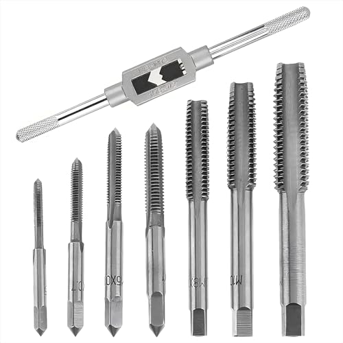 Yuentoen Gewindebohrer Set,8 StückGewindeschneider,Lager Stahl Gewindeschneidsatz Metrisch mit BohrerFeingewinde Werkzeug Gewindeschneidmaschine Zoll Profi Windeisen,M3 - M12 Tap and Die Set Yuentoen Gewindebohrer Set,8 StückGewindeschneider,Lager Stahl Gewindeschneidsatz Metrisch mit BohrerFeingewinde Werkzeug Gewindeschneidmaschine Zoll Profi Windeisen,M3 - M12 Tap and Die Set von yuentoen