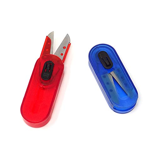 yueton Mini-Schere, faltbar, mit Hussif, für Reisen, zum Schneiden von Papier, dünnen Fäden, Angelschnur, 2 Stück von yueton