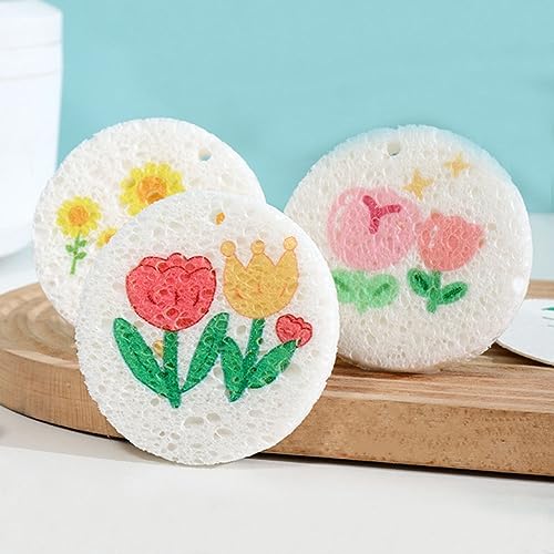 yufana 10 Pack Zweiseitig Reinigungsschwamm, Sanft Reinigungsschwamm, Sponge Kitchen Rag, Holzzellstoff-Baumwollmaterial,Geeignet für Zuhause, Küche, Wand, Badezimmer（Weiß） von yufana