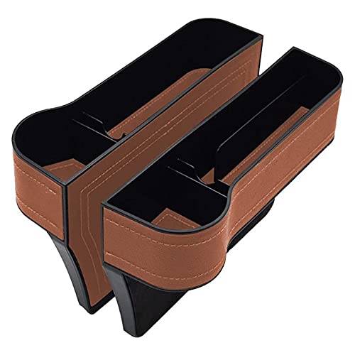 yufana 2 Stück Auto-Aufbewahrungsbox, Car Seat Organizer Front Seat, Car Seat Slot Storage Box Storage Box Supplies Car Stuff, Zur Aufbewahrung Von Schlüsseln, Karten, Geldbörsen, Münzen(Braun) von yufana