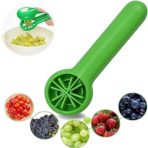 yufana Traubenschneider, Obstschneider, Weintrauben Tomaten Kirschen Erdbeer, Obstküchen Dekoration Küchenhelfer, Kochen Gadget Gemüse Obst Salat Herstellung(Grün) von yufana