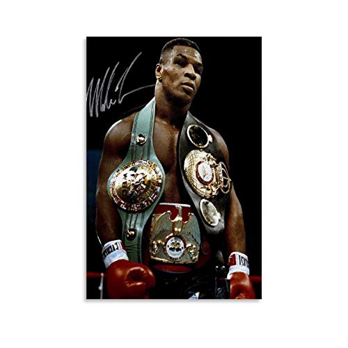 yuhui Mike Tyson mit Gürteln, Leinwand-Kunst-Poster und Wandkunstdruck, modernes Familienschlafzimmer, 50 x 75 cm von yuhui