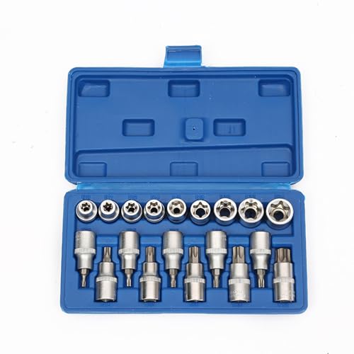 yulewiix Universal Impact Socket Set, E10-E24 externes Drehmomentsocket-Kit, Schraubenschlüssel Impact Socket, metrische Sockel-Set Auto Reparaturwerkzeug 19cm von yulewiix