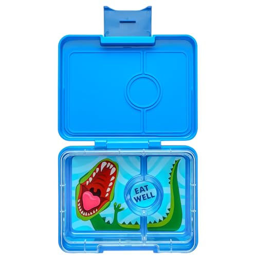 Yumbox Snack S Lunchbox (Surf Blue Dino) - kleine Brotdose mit 3 Fächern | Kinder Bento Box für Kindergarten - passt in den Schulranzen von yumbox