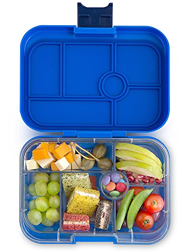 yumbox Original M Bento Box- mittelgroß, mit 6 Fächern | Lunchbox mit Trennwand Einsatz | Kindergarten Kinder, Schule, Erwachsene (Neptune Blue) von yumbox