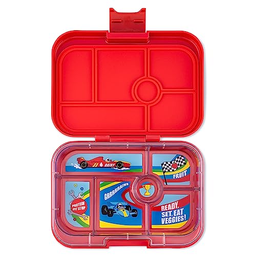 yumbox Original auslaufsichere Bento-Lunchbox für Kinder (Roar Red (Rennwagen-Motiv)) von yumbox