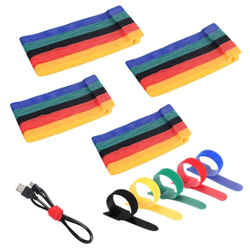 yumcute 100PCS Kabelbinder Klett, Kabelbinder Klettverschluss Velcro Cable Ties Kabelklettbänder für Camping Home Office Kabel von yumcute