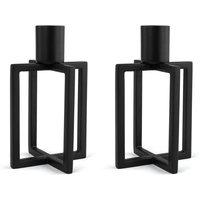 HANA - OneFlame Kerzenständer H 11,3 x Ø 7 cm, schwarz (2er-Set) von HANA