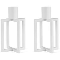 HANA - OneFlame Kerzenständer H 11,3 x Ø 7 cm, weiß (2er-Set) von HANA