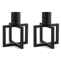 HANA - OneFlame Kerzenständer H 8,3 x Ø 7 cm, schwarz (2er-Set) von HANA