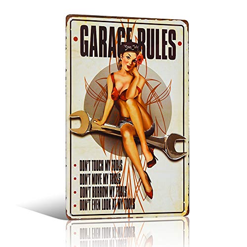 Yunuo - Vintage Garage Rules Pin Up Wanddekoration Retro Blechschild 20x30 cm Dekoration Yunuo - Vintage Garage Rules Pin Up Wanddekoration Retro Blechschild 20x30 cm Dekoration von yunuo