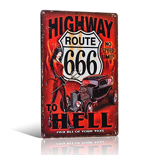 Yunuo Highway to Hell, Metallschild, Vintage-Kreuze, Wandaufkleber, Pin-Up-Poster Yunuo Highway to Hell, Metallschild, Vintage-Kreuze, Wandaufkleber, Pin-Up-Poster von yunuo