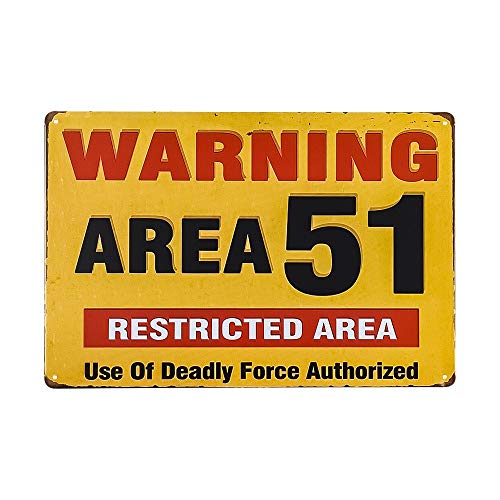 yunuo Warnschild Vintage Area 51 Metall Blechschild Restricted Area Wanddekoration (02) von yunuo