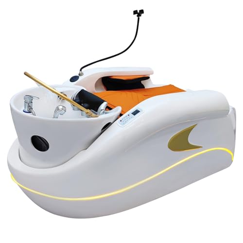 yunzhenzhen Beauty Face Wash Shampoo Bed 4D Massage System Mit Intelligente Led-Beleuchtung Ceramic Sink & LED Ambience for Hairdresser and Fumigation for Gentle Cleansing and Relaxation von yunzhenzhen