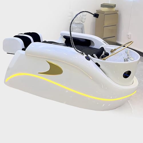 yunzhenzhen Head Spa Equipment with Sink Ceramic Hairdressing Basin Adjustable Backward Wash Bed for Full Body Relaxation and Hair Care Hairdressing Wash Bed Heating Massage von yunzhenzhen