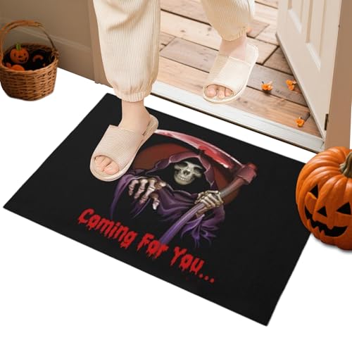 yupeuooe Halloween-Fußmatte für den Außenbereich, 61 x 89 cm, rutschfeste Fußmatte für Spukhaus, Innen- und Außenbereich, Terrasse, Flur, Eingangsbereich, Party von yupeuooe