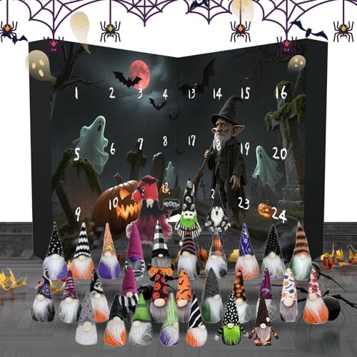 yupeuooe Halloween Gnome Countdown Kalender - 2025 Sammelpuppen Advent Halloween - Festliche Zwerge Urlaub Ornament Puppe Figuren für Kinder Freunde Shop Erwachsene Zuhause Mädchen yupeuooe Halloween Gnome Countdown Kalender - 2025 Sammelpuppen Advent Halloween - Festliche Zwerge Urlaub Ornament Puppe Figuren für Kinder Freunde Shop Erwachsene Zuhause Mädchen von yupeuooe