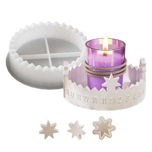 yupeuooe Silikonform Für Gießharz | Weihnachtskerzenständer Form Adventskranz,Einfache Entnahme Wiederverwendbare Gussformen 2 Stück Für Zement Gips Beton Kunst Handwerk yupeuooe Silikonform Für Gießharz | Weihnachtskerzenständer Form Adventskranz,Einfache Entnahme Wiederverwendbare Gussformen 2 Stück Für Zement Gips Beton Kunst Handwerk von yupeuooe