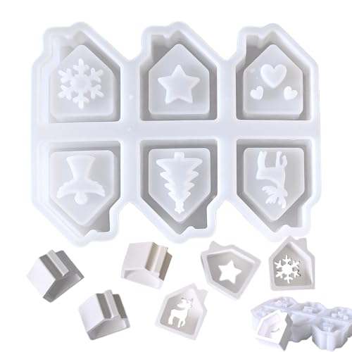 yupeuooe Silikonformen für Epoxidharz – kleine Haus-Silikonformen, 6 Mulden, antihaftbeschichtet, für Betonformen, Epoxidkunst, Ornamente, Weihnachten, Seife, Handwerk yupeuooe Silikonformen für Epoxidharz – kleine Haus-Silikonformen, 6 Mulden, antihaftbeschichtet, für Betonformen, Epoxidkunst, Ornamente, Weihnachten, Seife, Handwerk von yupeuooe