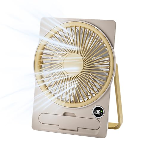yupeuooe Tischventilator - Tischventilator Kompakt & Leise,Tragbarer USB Tischventilator Mit LCD Digitaldisplay Aufhängbar Für Küche Wohnheim Büro Schlafzimmer von yupeuooe