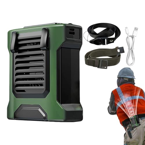yupeuooe Tragbarer Taille Lüfter,4-Geschwindigkeits Reiseventilator - Aufladbar Mit Taschenlampe Und Powerbank Für Camping Angeln Und Outdoor Sport von yupeuooe