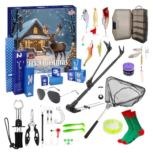 yupeuooe Weihnachten Angeln Countdown Kalender Angelausrüstung für Papa 24 Tage Advent Angler Zubehör für Papa Ehemann Freund yupeuooe Weihnachten Angeln Countdown Kalender Angelausrüstung für Papa 24 Tage Advent Angler Zubehör für Papa Ehemann Freund von yupeuooe