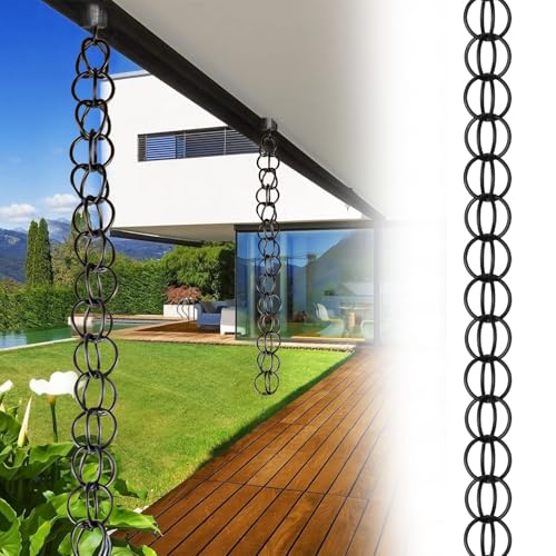 yurstcggh Dekorative Regenkette für den Garten,Regenablaufkette,Regenfallrohr-Fangkette für Pavillon/Terrasse/Garten 3m(10ft) von yurstcggh