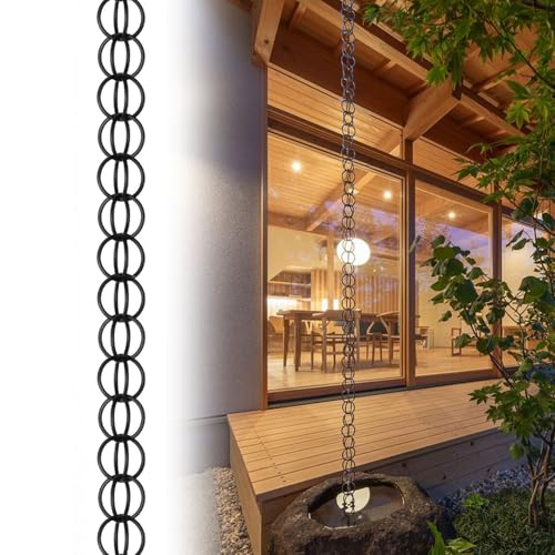 yurstcggh Dekorative Regenketten,Regenkette Ablaufkette,Regenspiel for Zuhause,Innenhof,Tempel,Balkon,Terrasse,Entwässerungsfunktio 1.2m(4ft) von yurstcggh