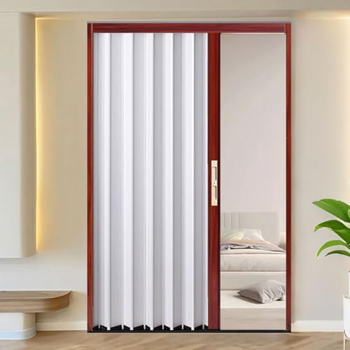 yurstcggh Falttür, Aluminiumlegierung, Innenfalttüren, Schiebetür für Schlafzimmer und Flur, Raumteiler, mit Schloss und Schlüssel, Faltbare Trennwand für Speisekammer und Schrank 140×100cm von yurstcggh